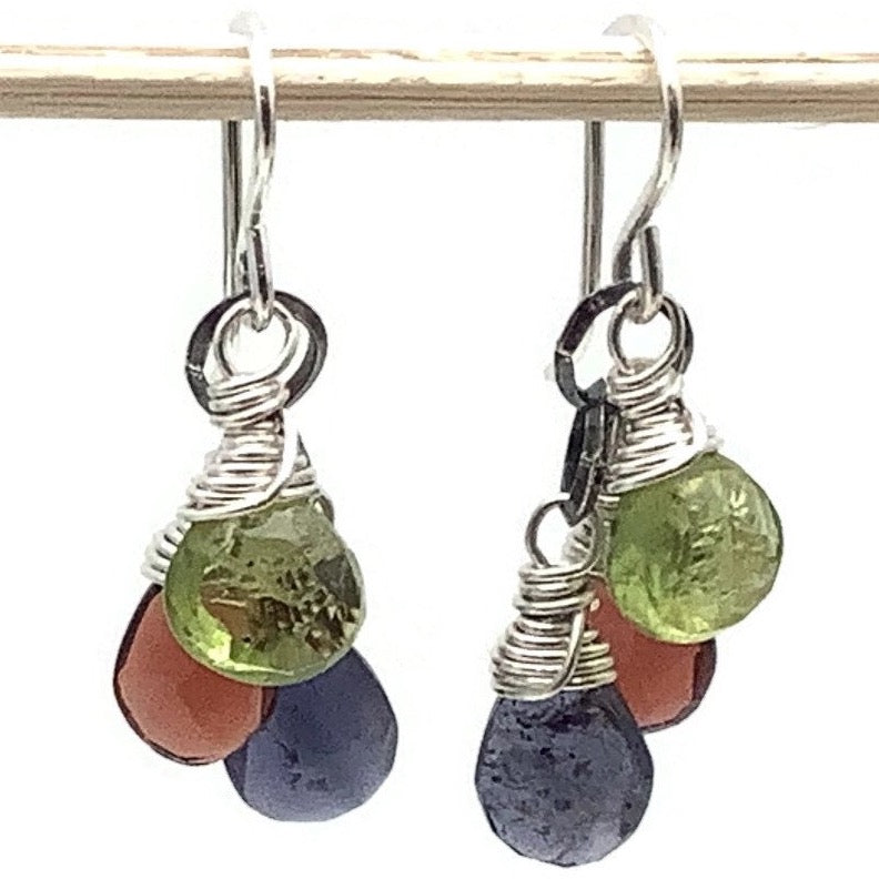 Gemstone Triplet Earrings