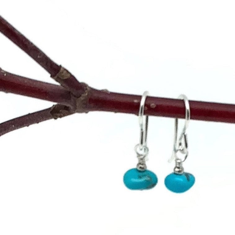 Tiny Stone Nugget Earrings