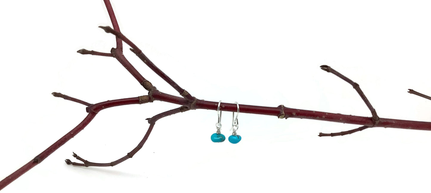 Tiny Stone Nugget Earrings