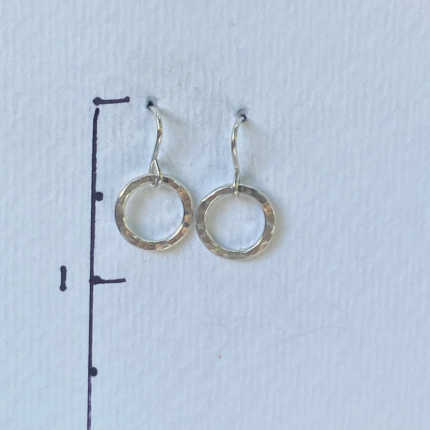 Pounded Circle Earrings in Four Sizes