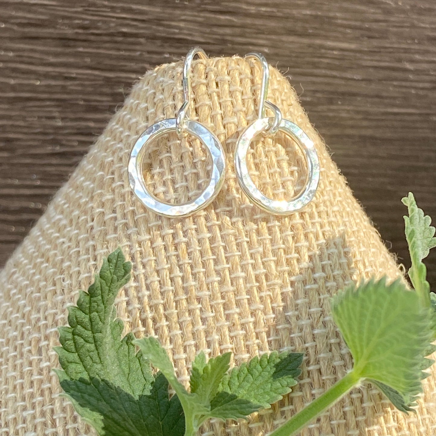Pounded Circle Earrings in Four Sizes
