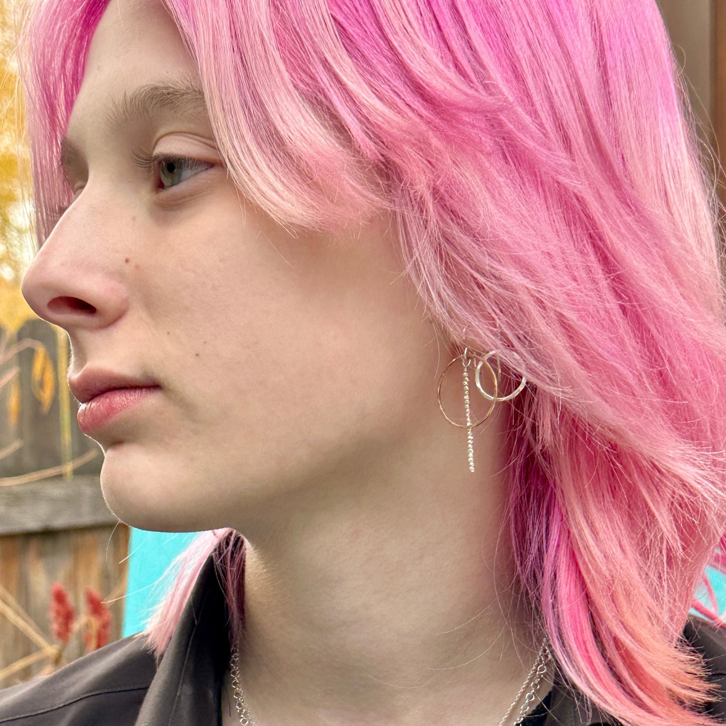 Pounded Circle Earrings in Four Sizes