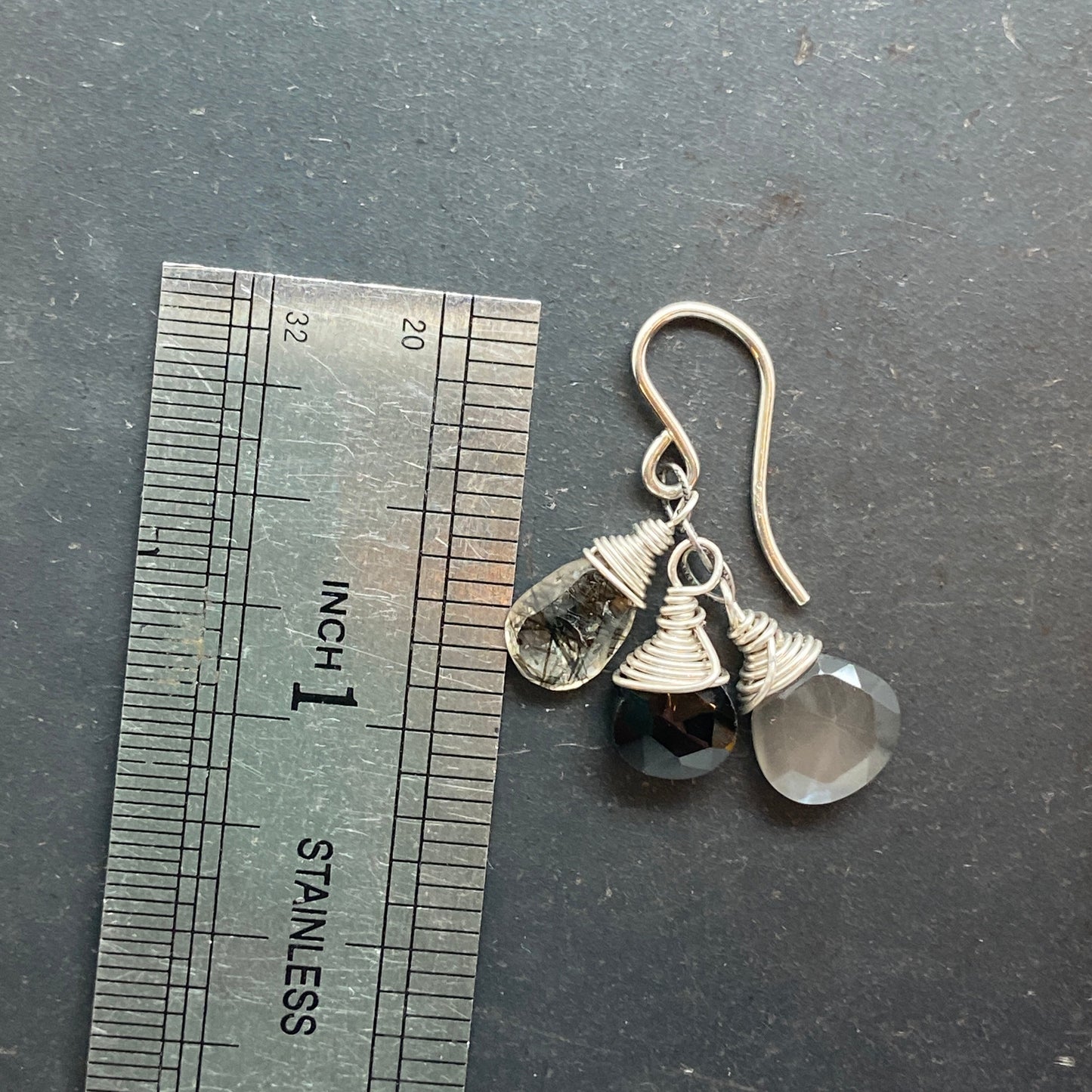 Gemstone Triplet Earrings
