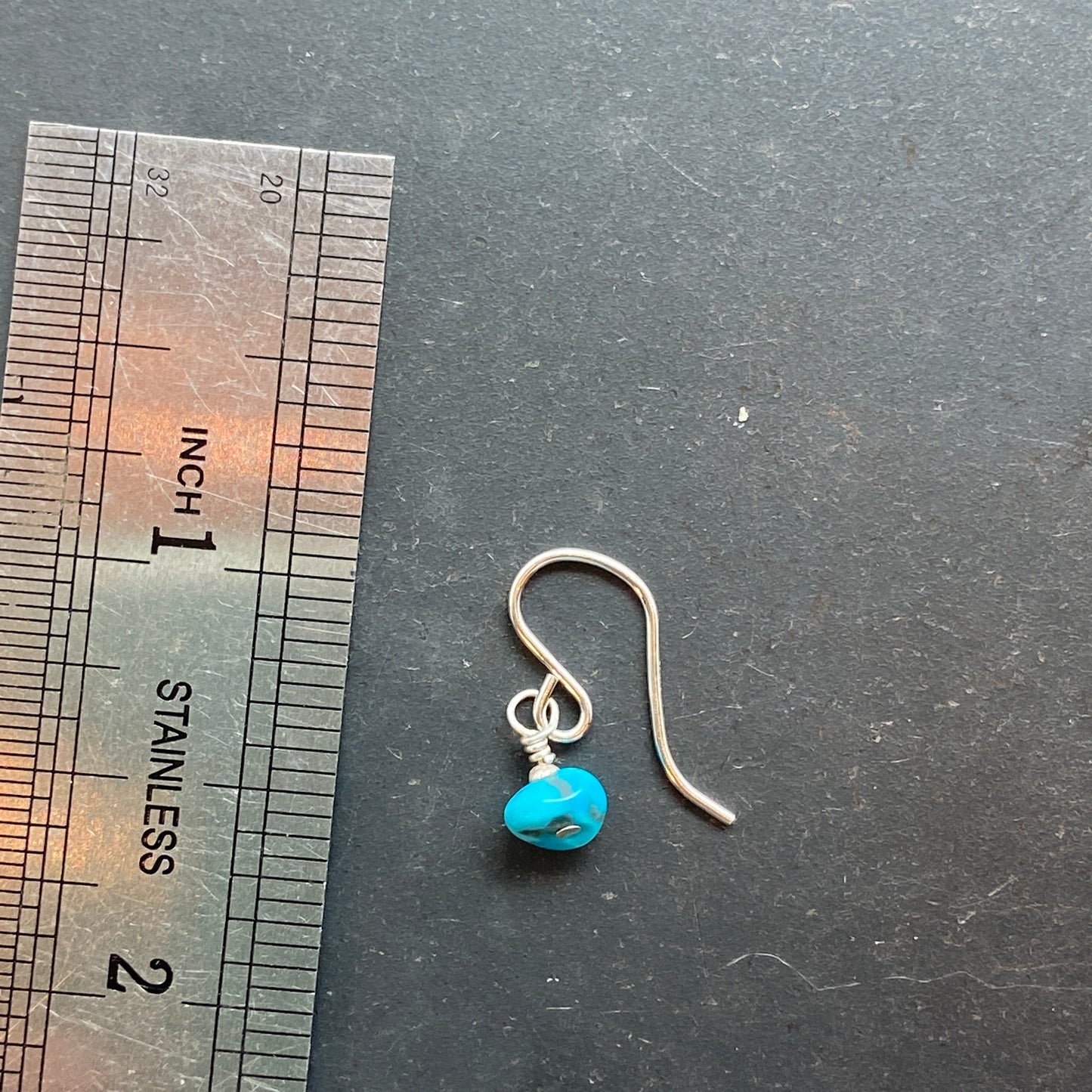 Tiny Stone Nugget Earrings