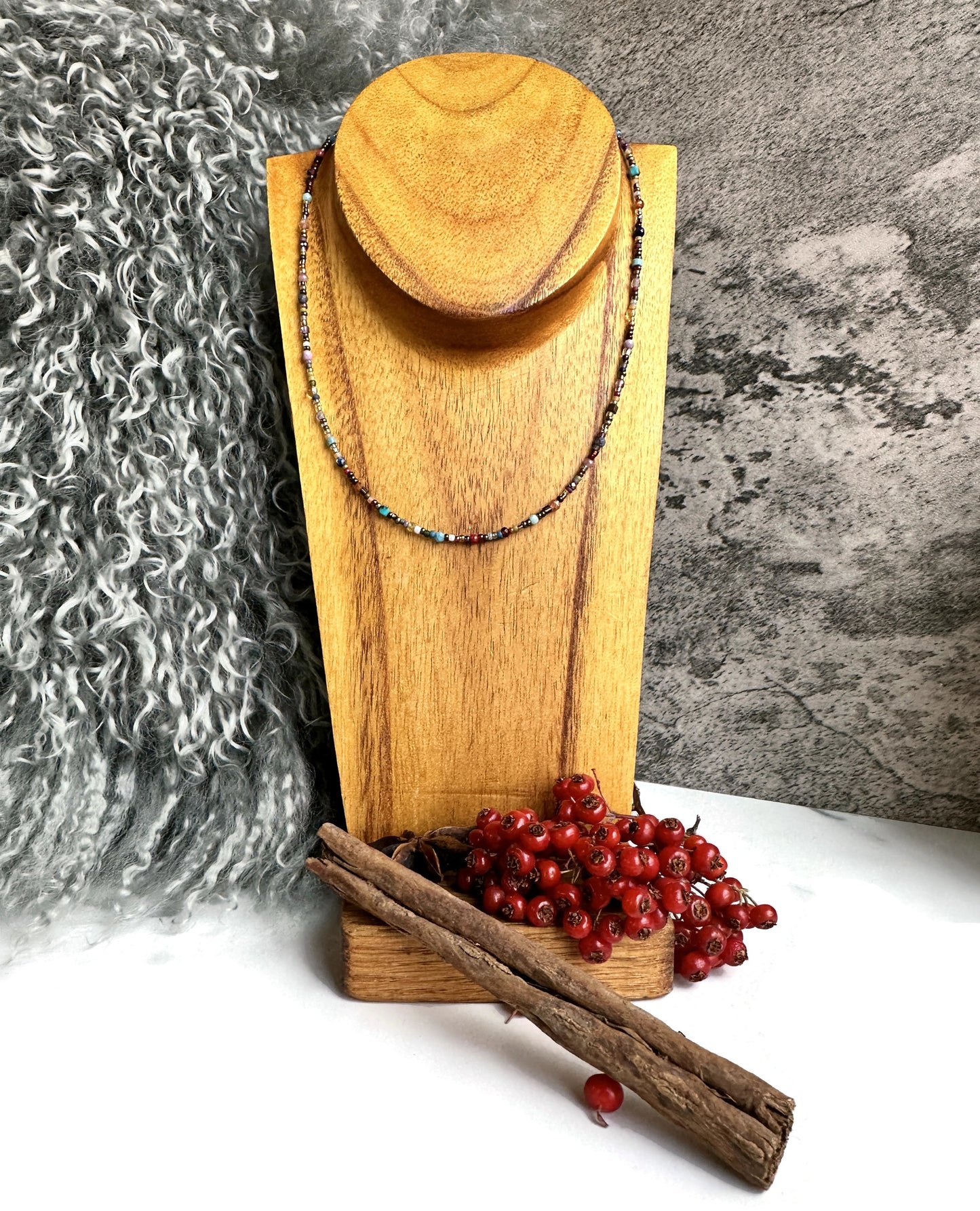 Mixed Stone Choker Necklace