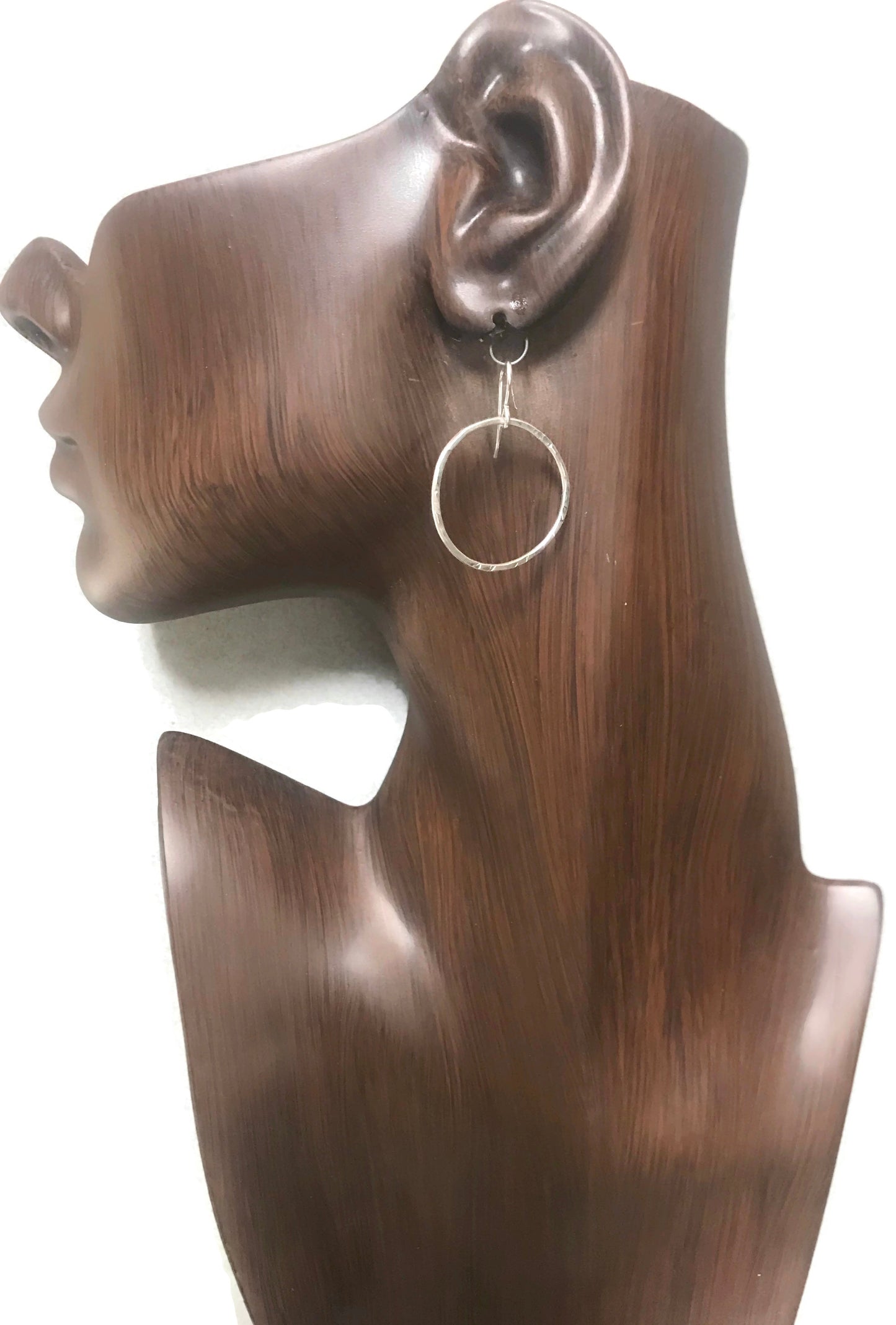 Pounded Circle Earrings in Four Sizes