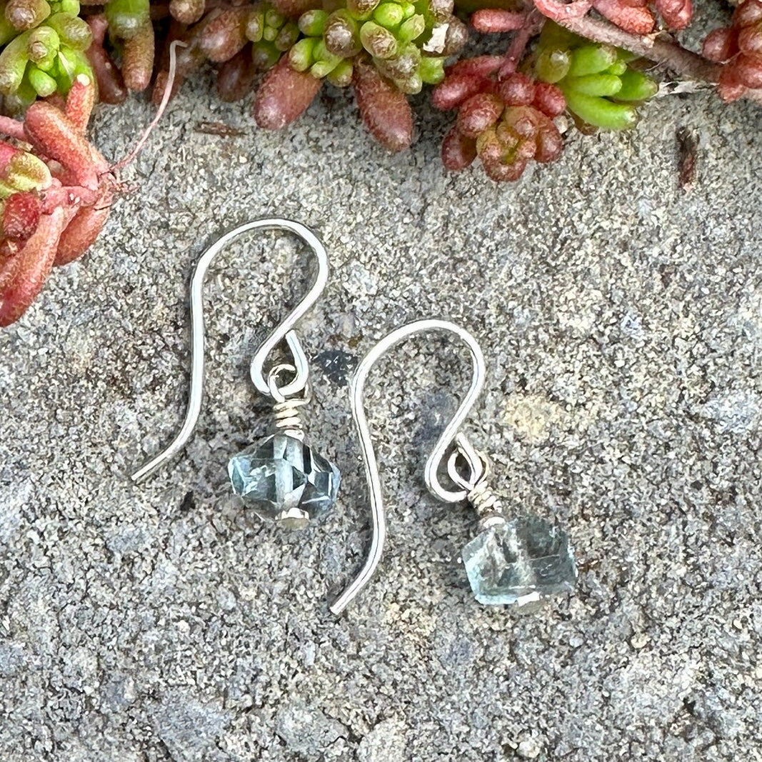 Tiny Stone Nugget Earrings