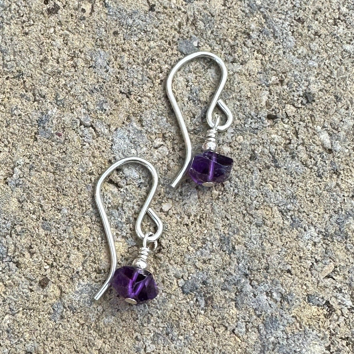 Tiny Stone Nugget Earrings