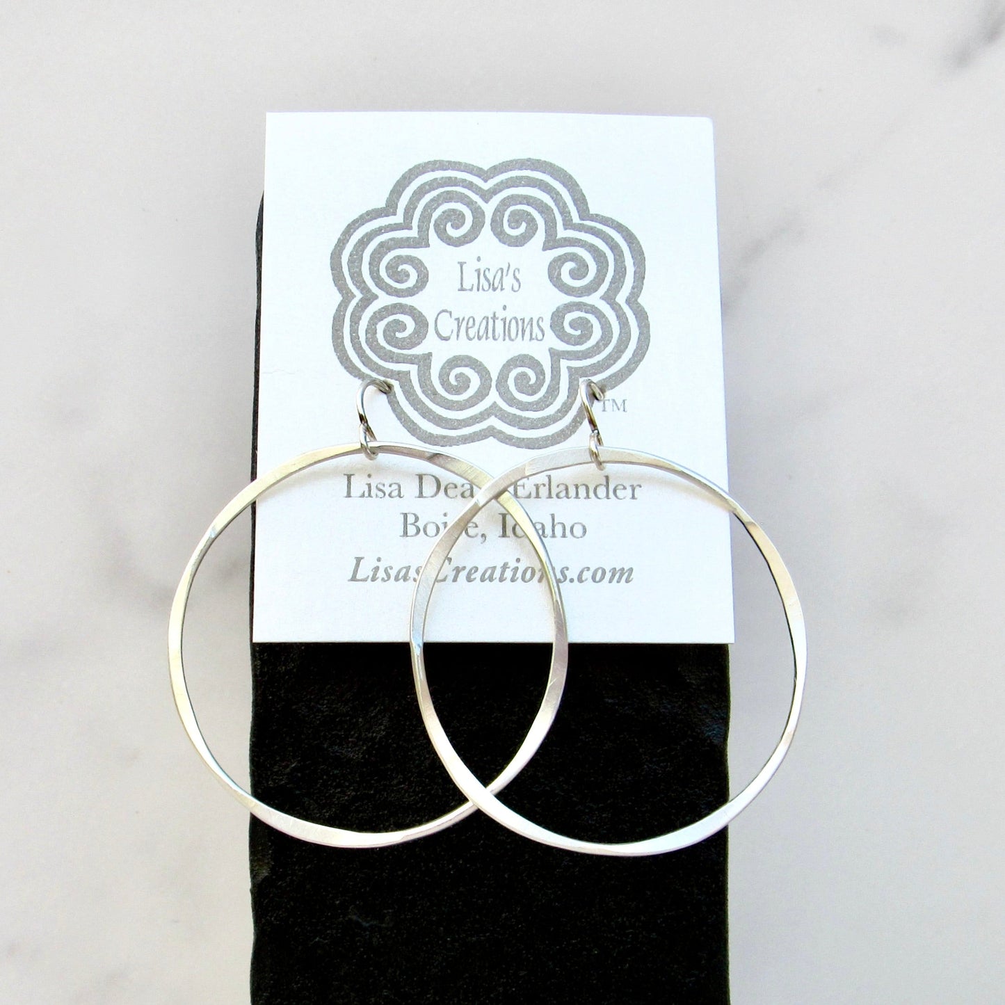 Flattened Hoop Earrings in Three Sizes