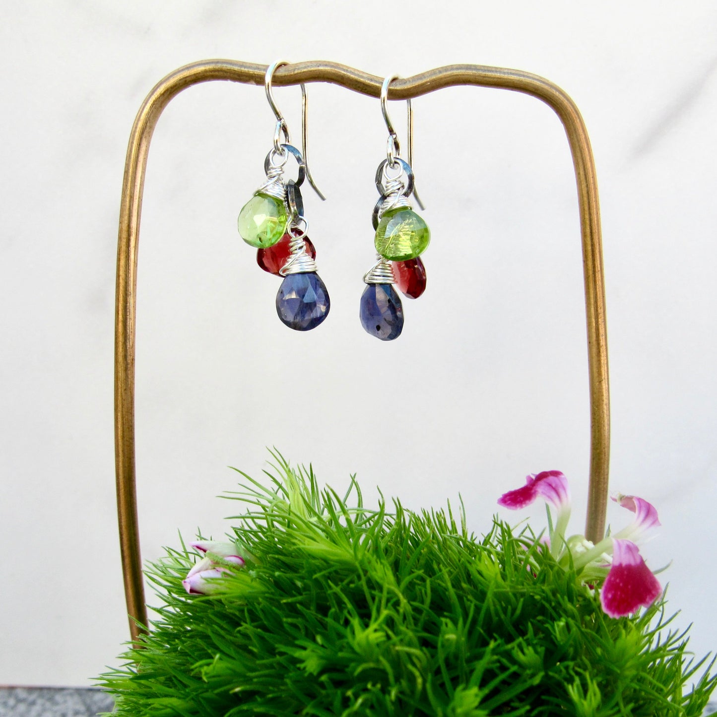 Gemstone Triplet Earrings
