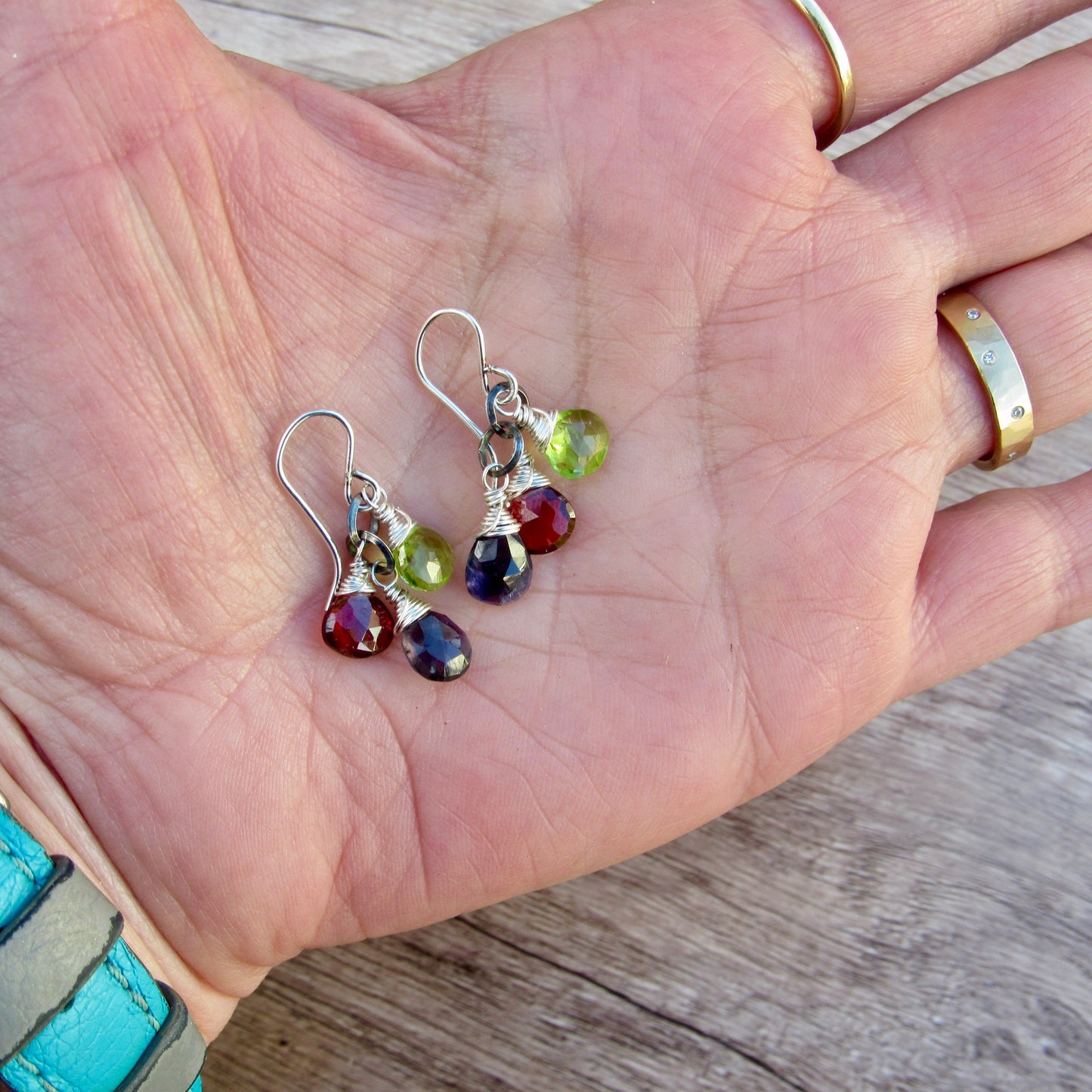Gemstone Triplet Earrings