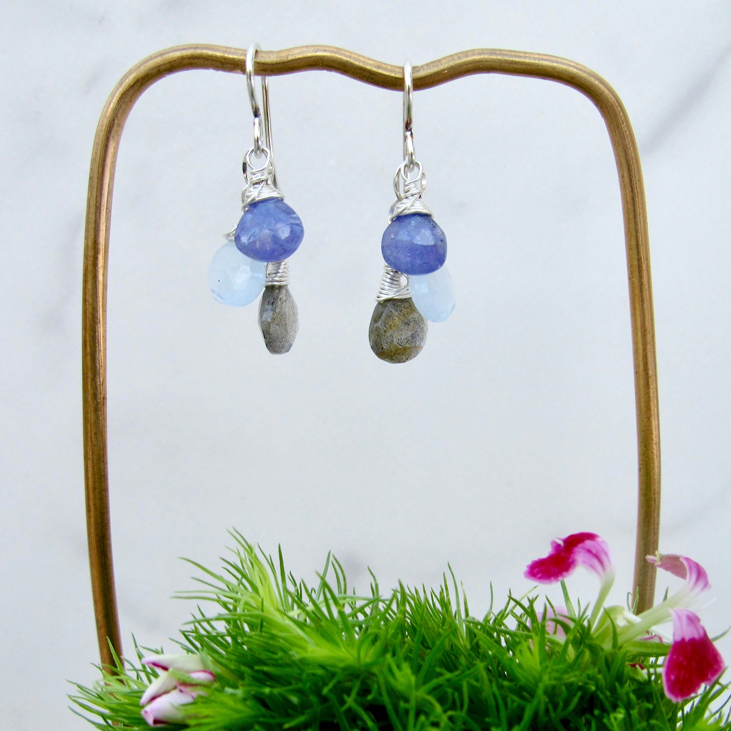 Gemstone Triplet Earrings