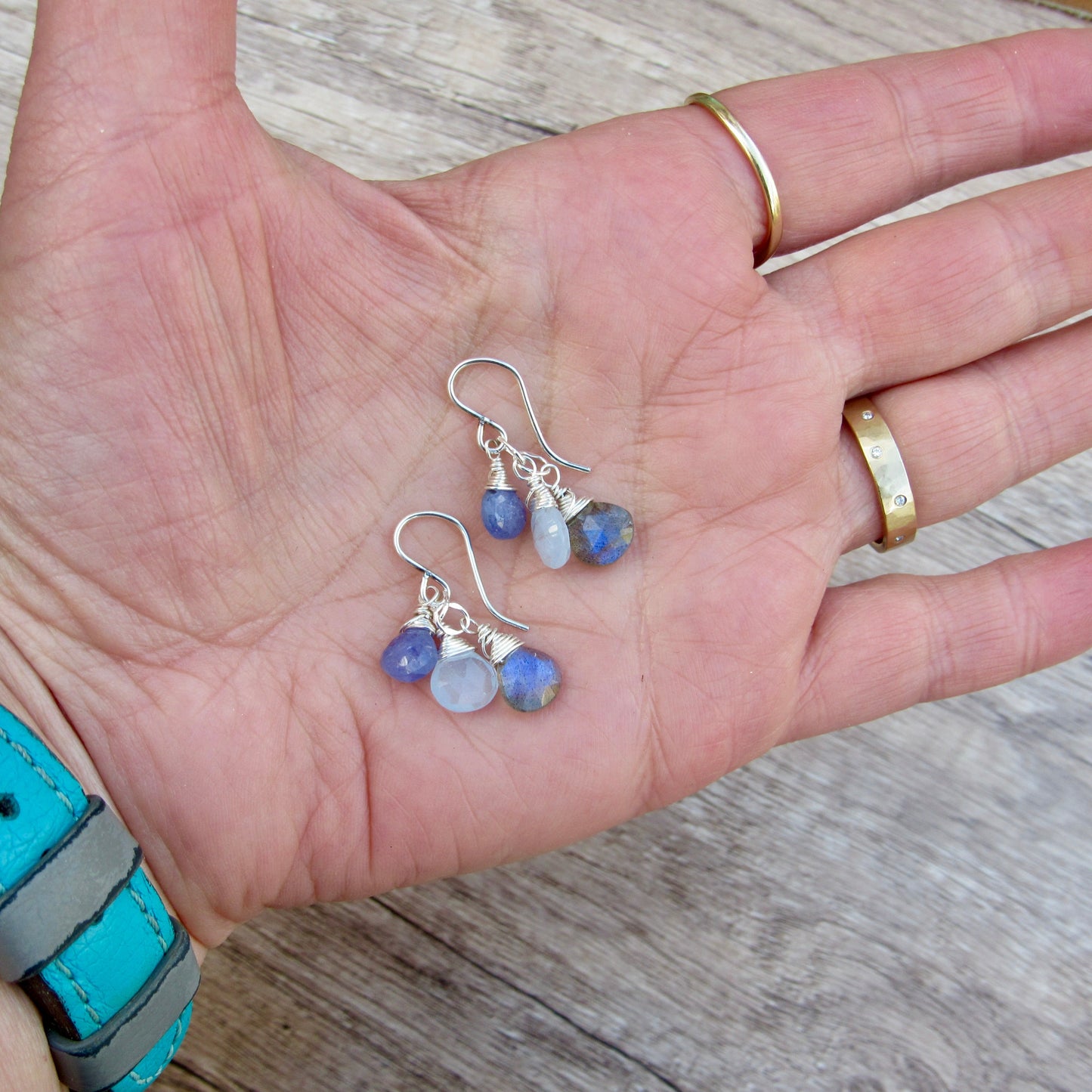 Gemstone Triplet Earrings