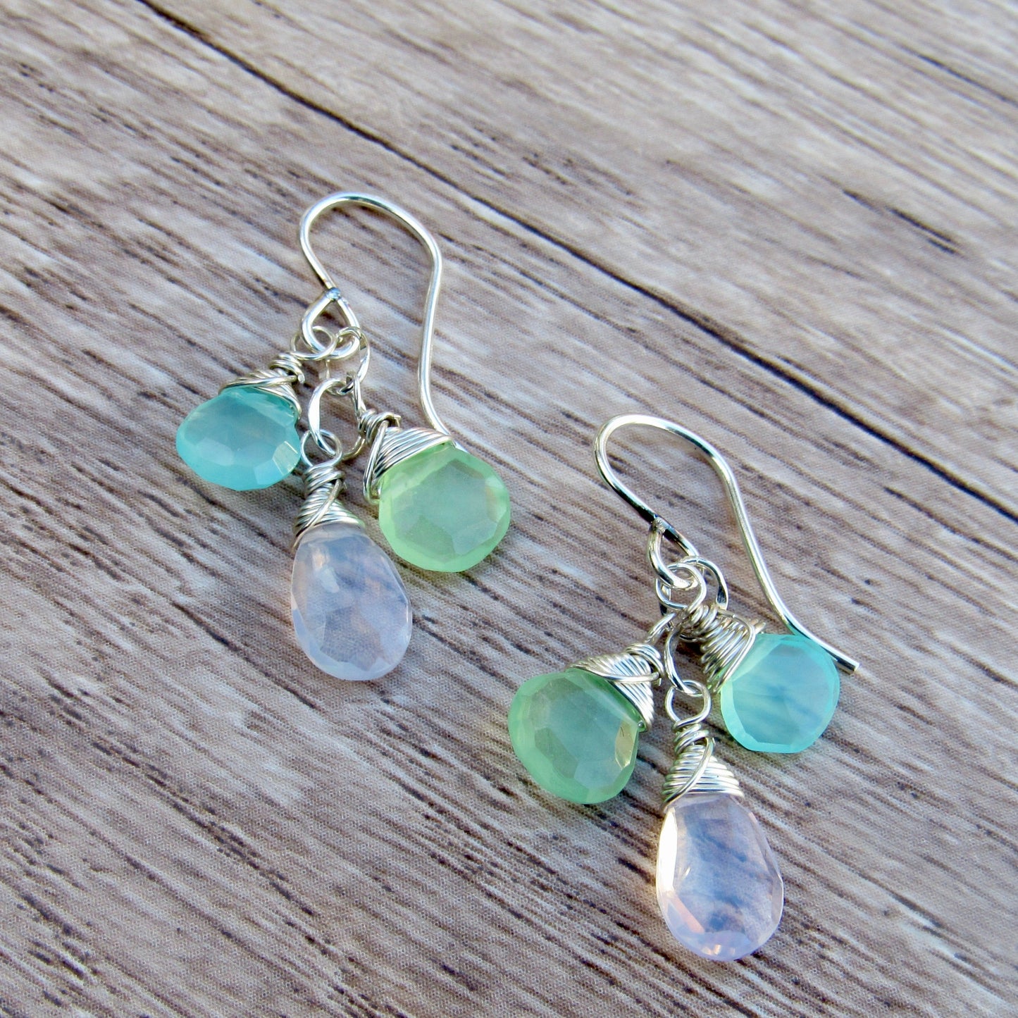 Gemstone Triplet Earrings