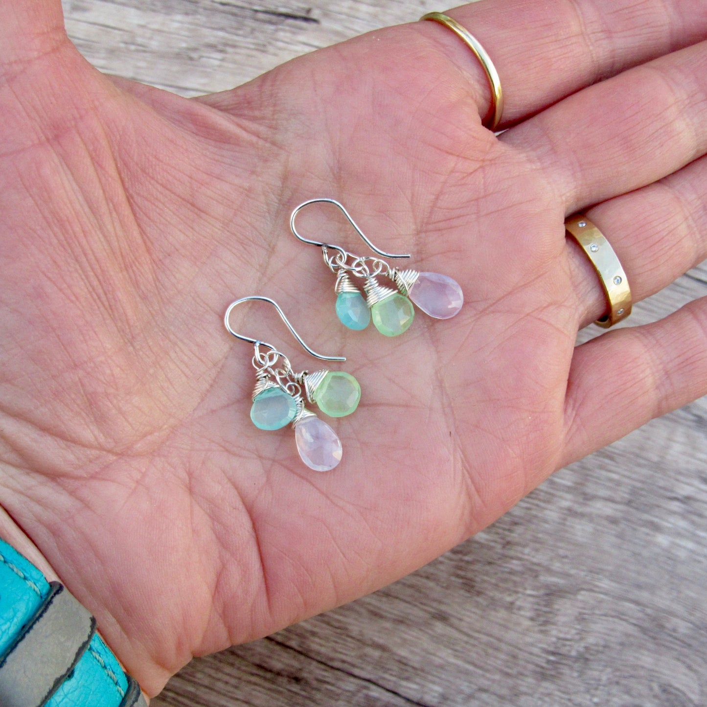 Gemstone Triplet Earrings