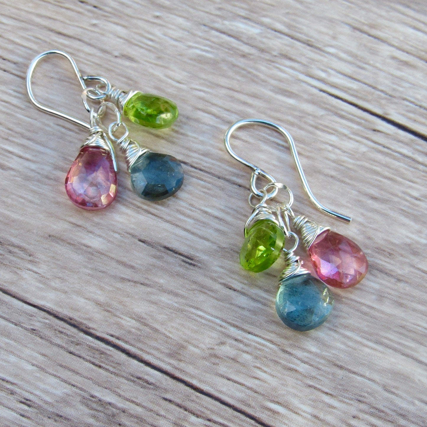 Gemstone Triplet Earrings