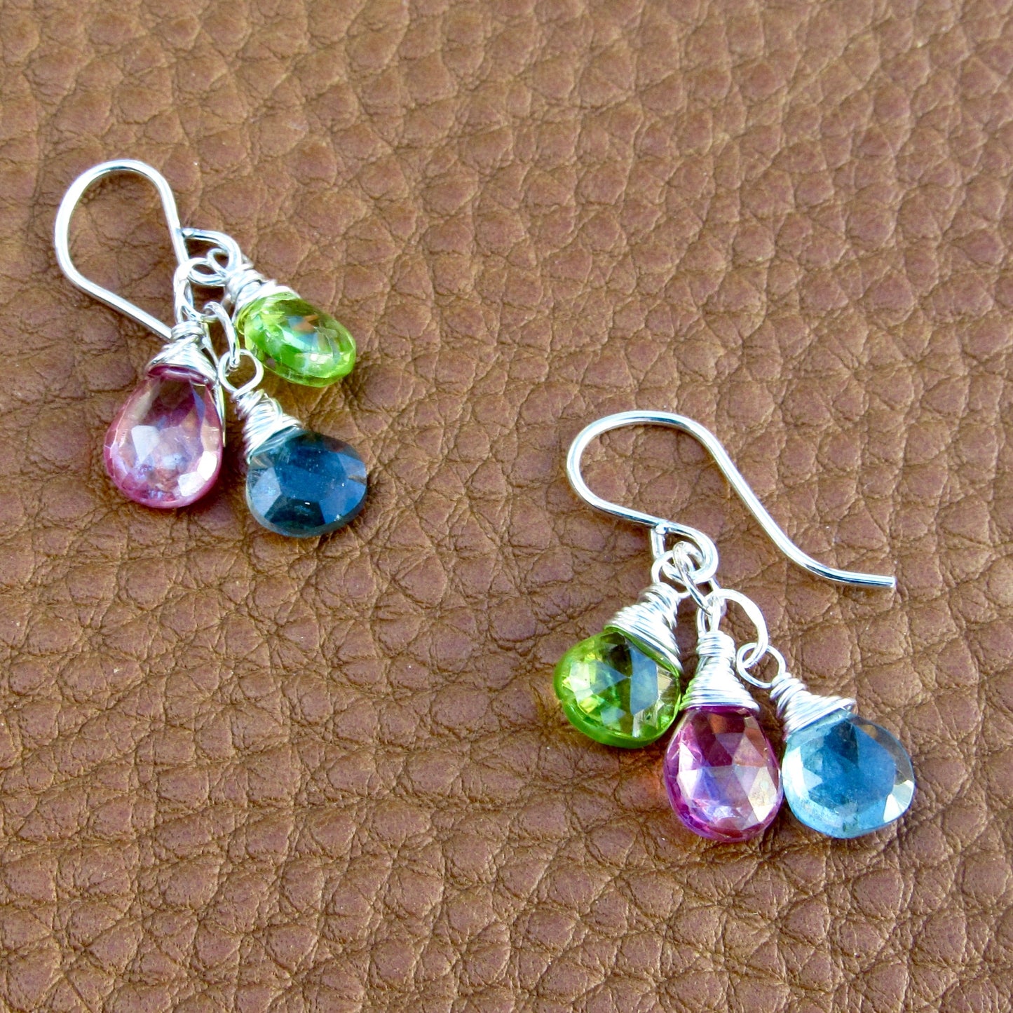 Gemstone Triplet Earrings