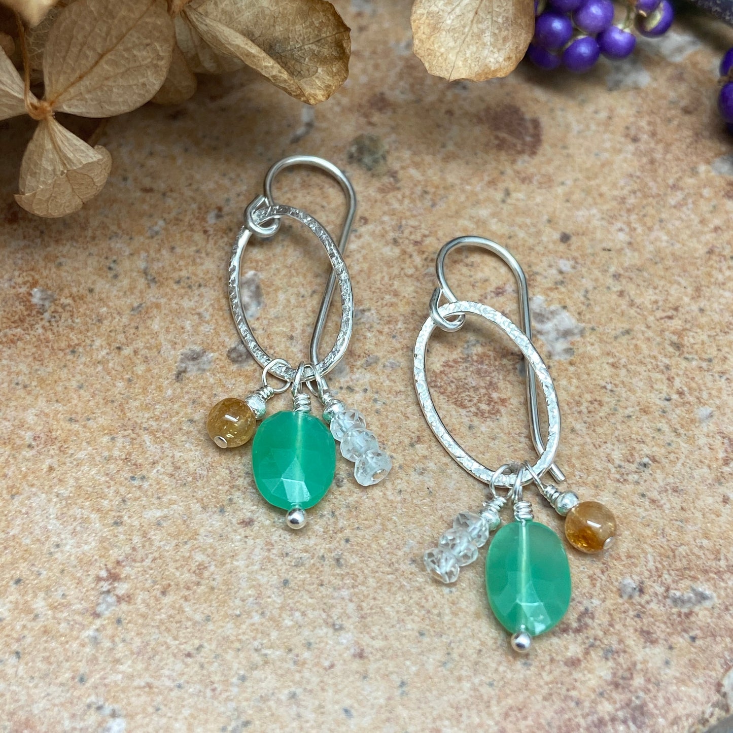 Three Stone Marquis Earrings